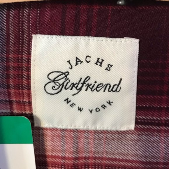 JACHS Girlfriend Women's Shirt Shacket Button Down Flannel Red Plaid Size XL - Picture 8 of 9